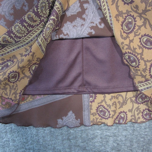 Vtg Studio Y Skirt Womens M Brown Pink Patchwork Paisley Pull‎ On Lined Boho Y2k - Picture 6 of 10